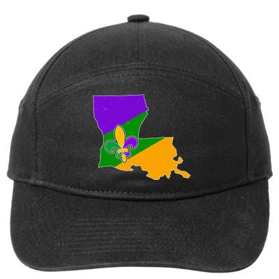 Louisiana Mardi Gras Fleur De Lis 7-Panel Snapback Hat