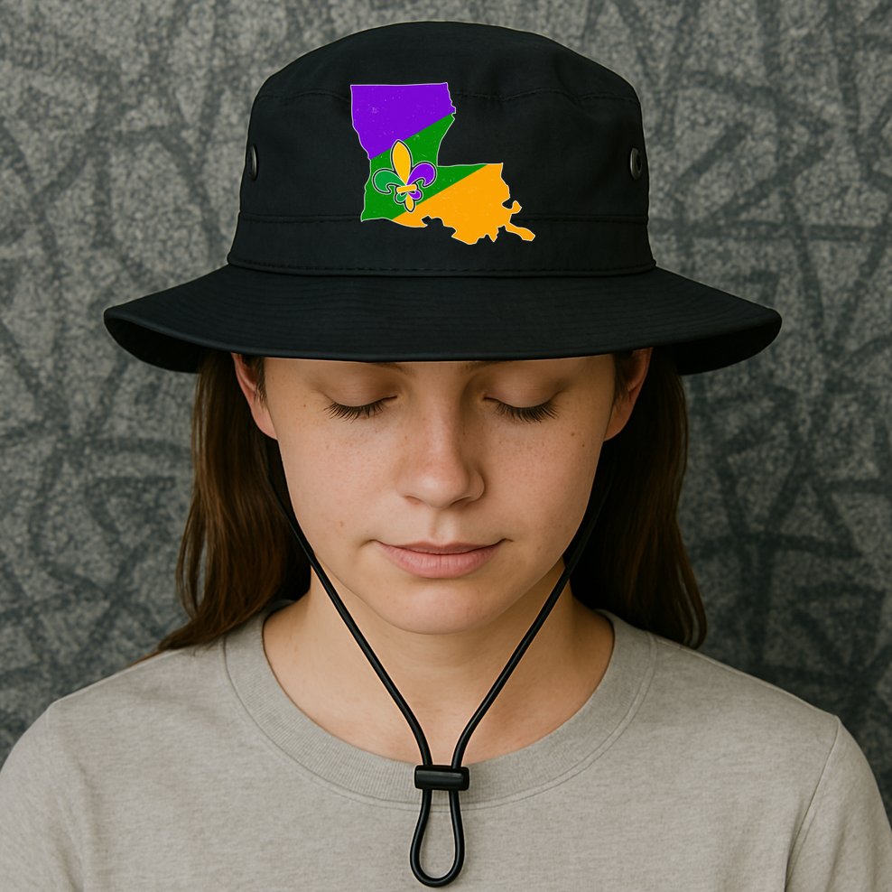 Louisiana Mardi Gras Fleur De Lis Bucket Hat