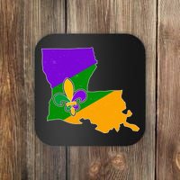 Louisiana Mardi Gras Fleur De Lis Coaster