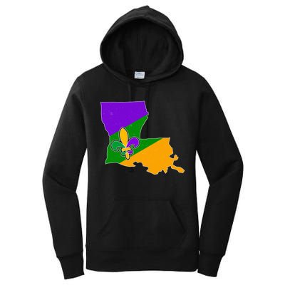 Louisiana Mardi Gras Fleur De Lis Women's Pullover Hoodie