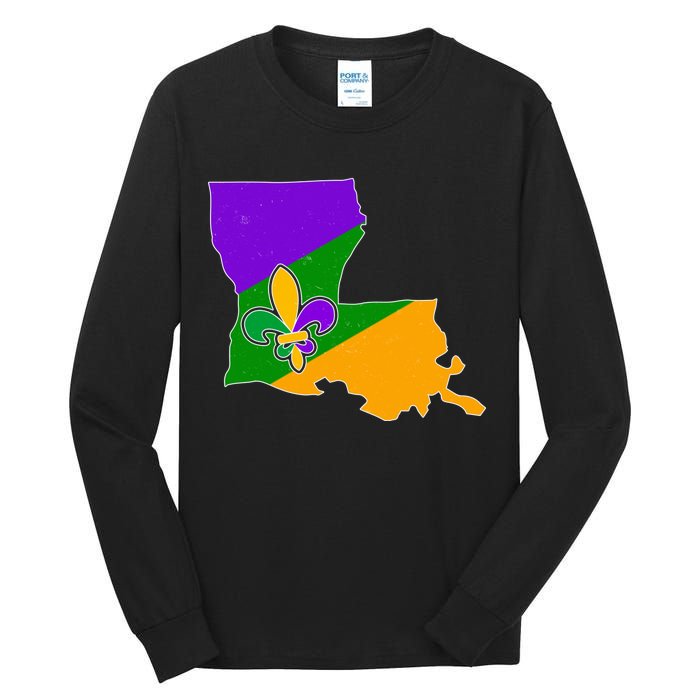 Louisiana Mardi Gras Fleur De Lis Tall Long Sleeve T-Shirt