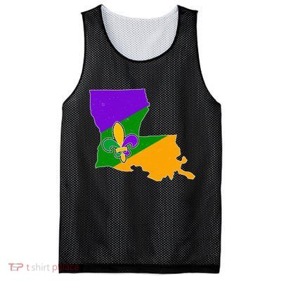 Louisiana Mardi Gras Fleur De Lis Mesh Reversible Basketball Jersey Tank