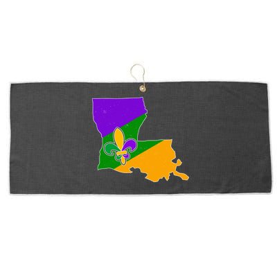 Louisiana Mardi Gras Fleur De Lis Large Microfiber Waffle Golf Towel