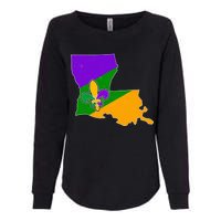 Louisiana Mardi Gras Fleur De Lis Womens California Wash Sweatshirt