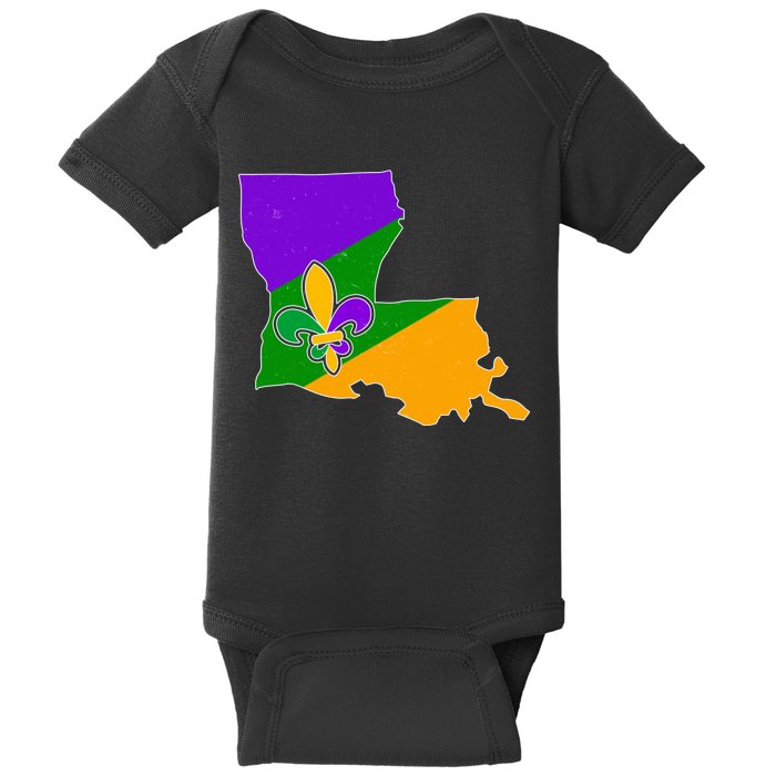 Louisiana Mardi Gras Fleur De Lis Baby Bodysuit