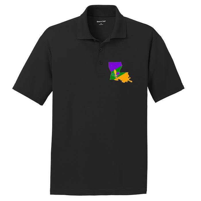 Louisiana Mardi Gras Fleur De Lis PosiCharge RacerMesh Polo