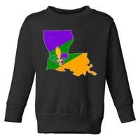 Louisiana Mardi Gras Fleur De Lis Toddler Sweatshirt