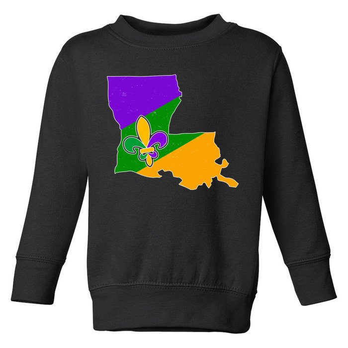 Louisiana Mardi Gras Fleur De Lis Toddler Sweatshirt