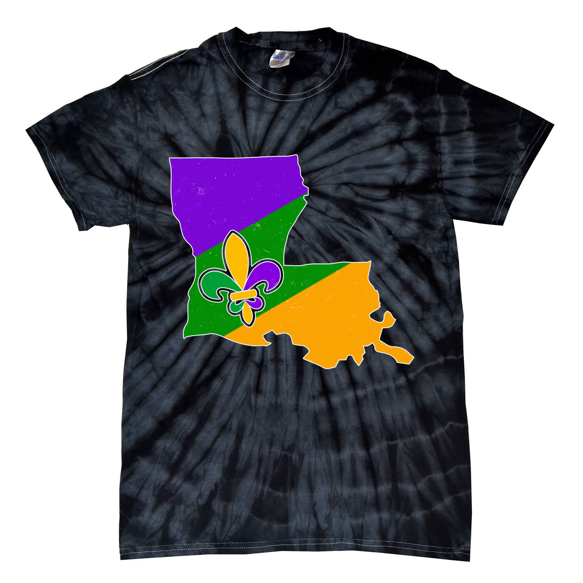 Louisiana Mardi Gras Fleur De Lis Tie-Dye T-Shirt