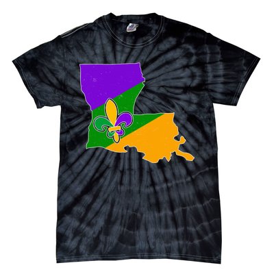 Louisiana Mardi Gras Fleur De Lis Tie-Dye T-Shirt