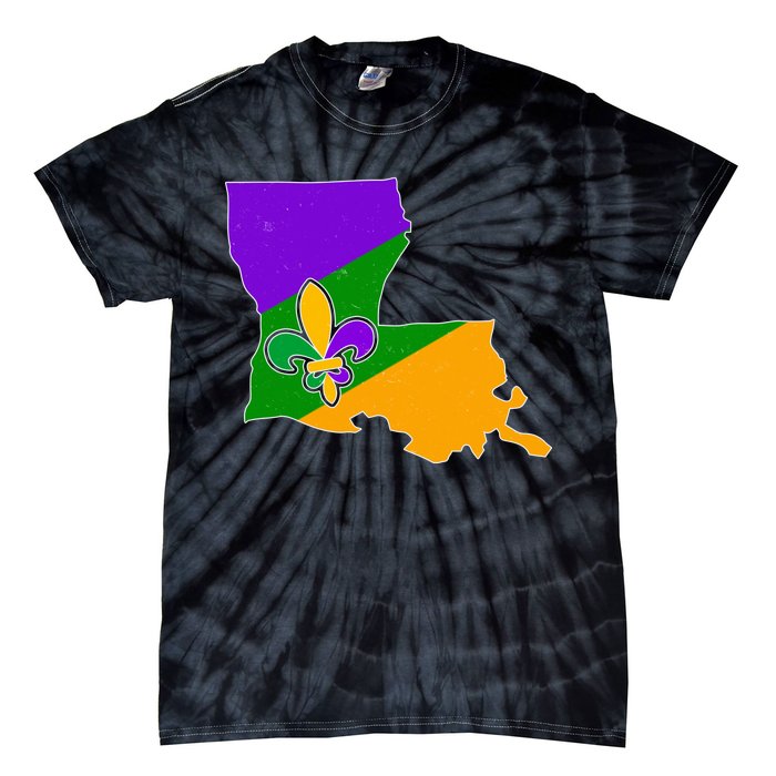 Louisiana Mardi Gras Fleur De Lis Tie-Dye T-Shirt