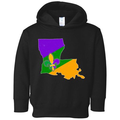 Louisiana Mardi Gras Fleur De Lis Toddler Hoodie