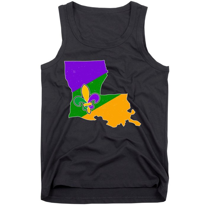 Louisiana Mardi Gras Fleur De Lis Tank Top