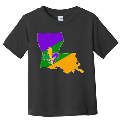 Louisiana Mardi Gras Fleur De Lis Toddler T-Shirt