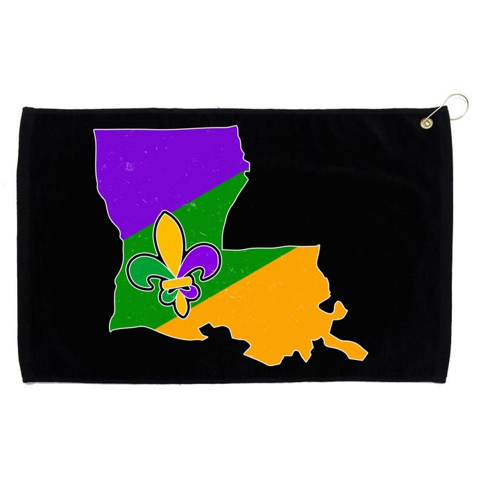 Louisiana Mardi Gras Fleur De Lis Grommeted Golf Towel