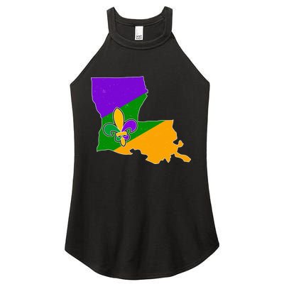 Louisiana Mardi Gras Fleur De Lis Women's Perfect Tri Rocker Tank