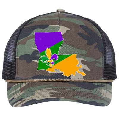 Louisiana Mardi Gras Fleur De Lis Retro Rope Trucker Hat Cap