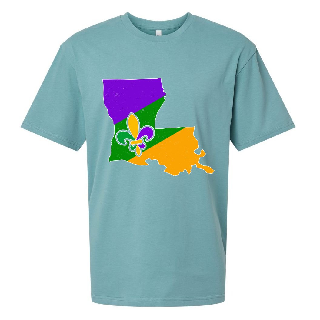 Louisiana Mardi Gras Fleur De Lis Sueded Cloud Jersey T-Shirt