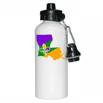 Louisiana Mardi Gras Fleur De Lis Aluminum Water Bottle