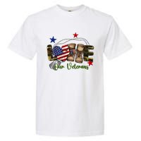 Love Our Veterans Day Proud Military American Flag Garment-Dyed Heavyweight T-Shirt