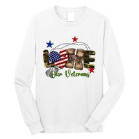 Love Our Veterans Day Proud Military American Flag Long Sleeve Shirt