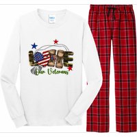 Love Our Veterans Day Proud Military American Flag Long Sleeve Pajama Set