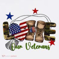 Love Our Veterans Day Proud Military American Flag Flatbill Hat