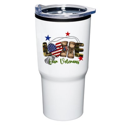 Love Our Veterans Day Proud Military American Flag Tumbler