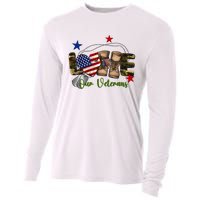 Love Our Veterans Day Proud Military American Flag Cooling Performance Long Sleeve Crew