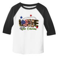 Love Our Veterans Day Proud Military American Flag Toddler Fine Jersey T-Shirt