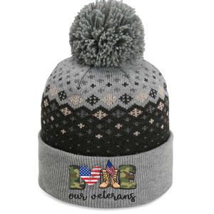 Love Our Veterans Support Our Veterans The Baniff Cuffed Pom Beanie