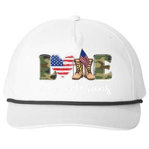 Love Our Veterans Support Our Veterans Snapback Five-Panel Rope Hat