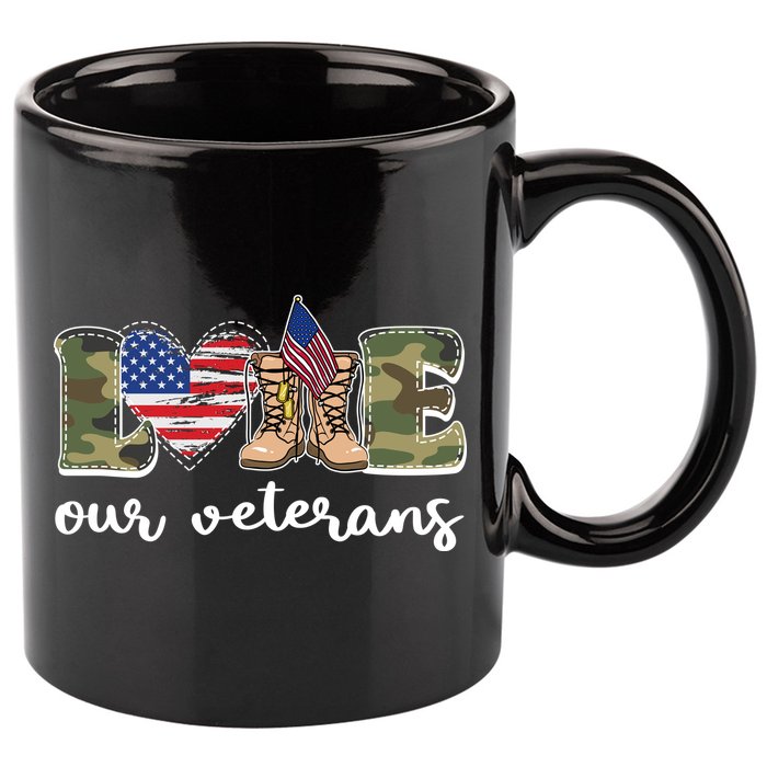Love Our Veterans Support Our Veterans 11oz C Handle Ceramic Mug