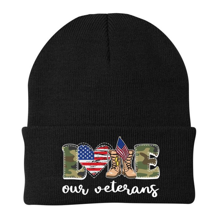Love Our Veterans Support Our Veterans Beanie