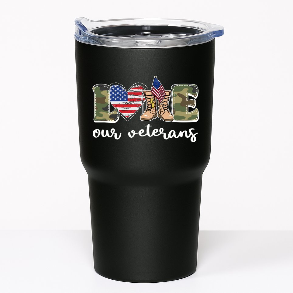 Love Our Veterans Support Our Veterans Tumbler