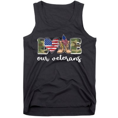Love Our Veterans Support Our Veterans Tank Top
