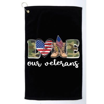 Love Our Veterans Support Our Veterans Golf Towel