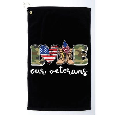 Love Our Veterans Support Our Veterans Platinum Collection Golf Towel