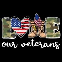 Love Our Veterans Support Our Veterans Women's Knotted Racerback Tank