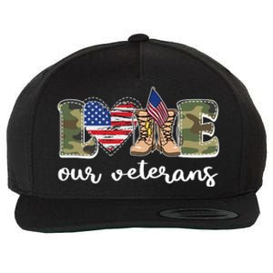 Love Our Veterans Support Our Veterans Wool Snapback Cap