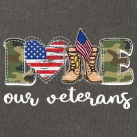 Love Our Veterans Support Our Veterans Cotton Canvas Backpack
