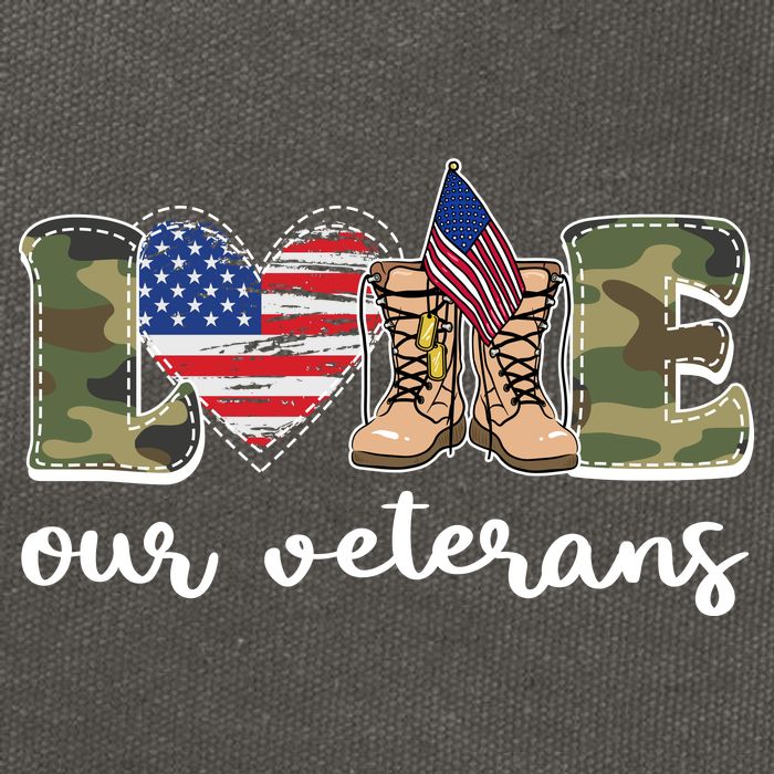 Love Our Veterans Support Our Veterans Cotton Canvas Backpack