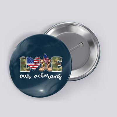 Love Our Veterans Support Our Veterans Button