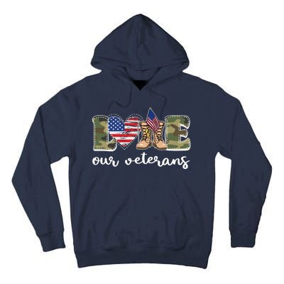 Love Our Veterans Support Our Veterans Tall Hoodie