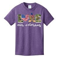 Love Our Veterans Support Our Veterans Kids T-Shirt