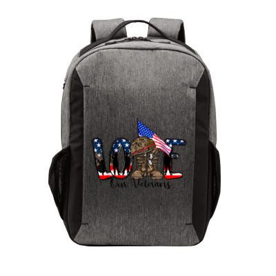 Love Our Veterans Day Proud Military American Flag Vector Backpack