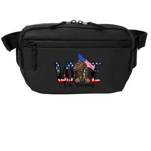 Love Our Veterans Day Proud Military American Flag Crossbody Pack