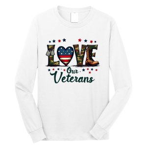 Love Our Veterans Day Proud Military Long Sleeve Shirt