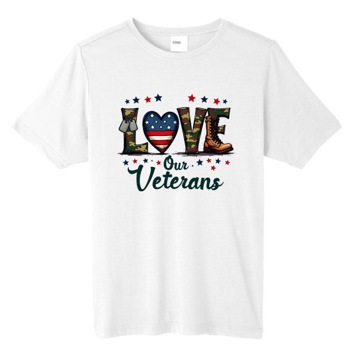 Love Our Veterans Day Proud Military Tall Fusion ChromaSoft Performance T-Shirt