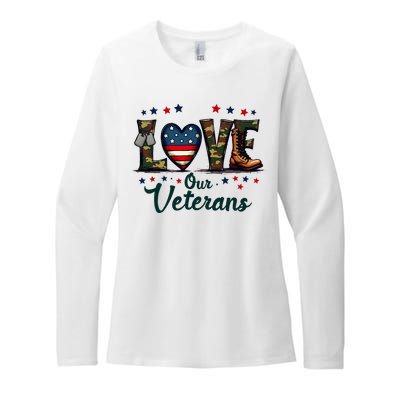 Love Our Veterans Day Proud Military Womens CVC Long Sleeve Shirt